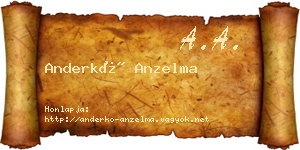 Anderkó Anzelma névjegykártya